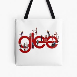 glee logo with the cast All Over Print Tote Bag RB2403 product Offical Glee Merch