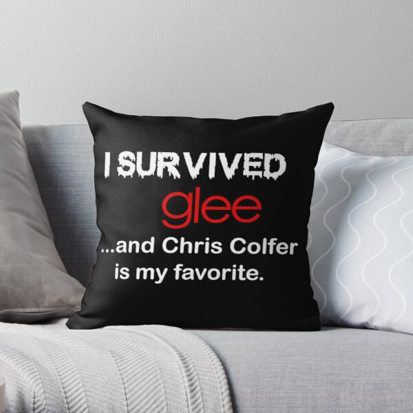 I survived glee...and Chris Colfer is my favorite. Throw Pillow RB2403 product Offical Glee Merch